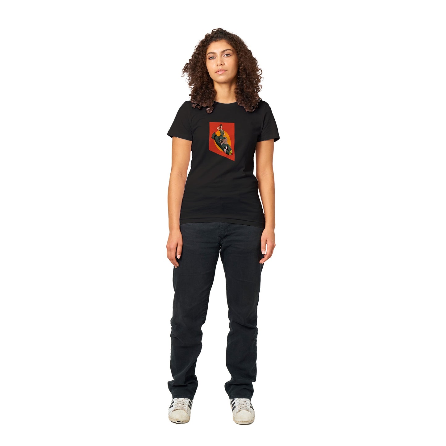 Pin-upgirl on bomb Womens T-shirt