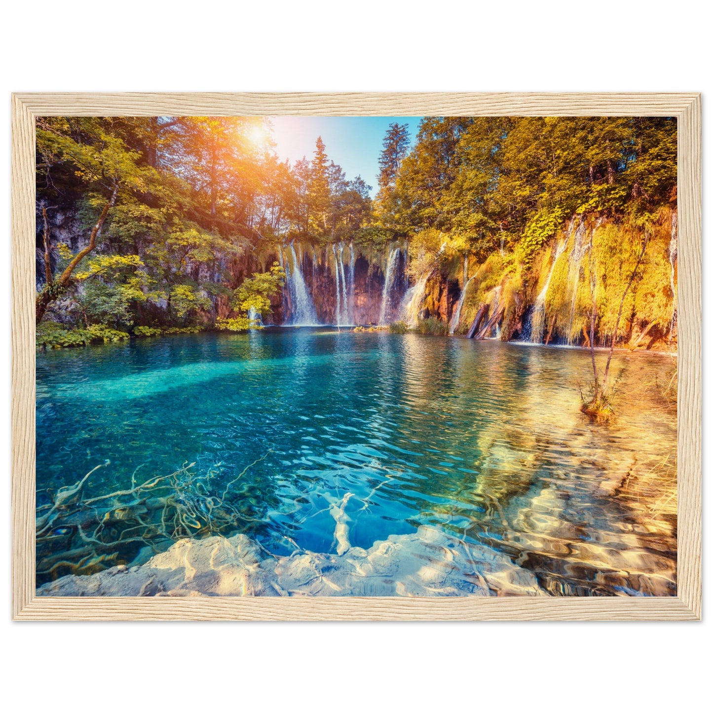 Waterfall And Lake In Croatia